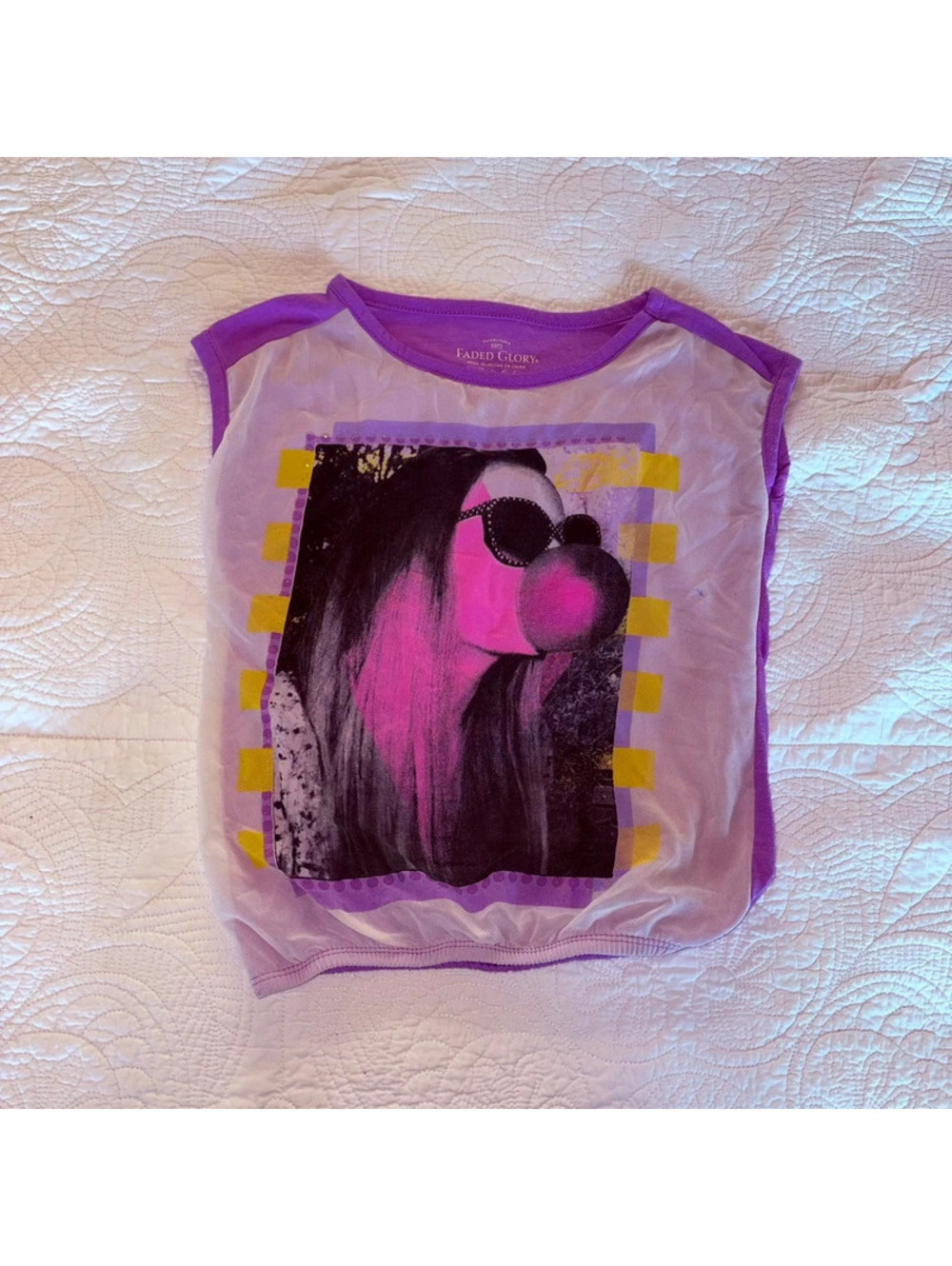Scene Vibrant Y2K Graphic Purple Baby Tee